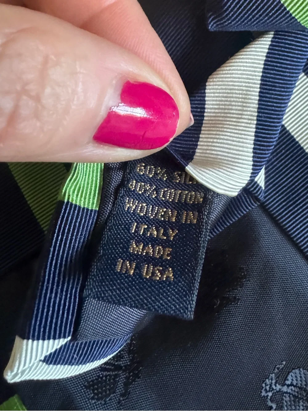 Brooks Brothers Makers Repp Stripe Vintage Silk Tie Navy Green White Classic